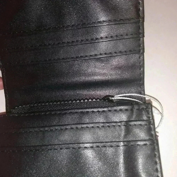 Poppy grey black quilted leather small wallet NWT - Picture 5 of 6